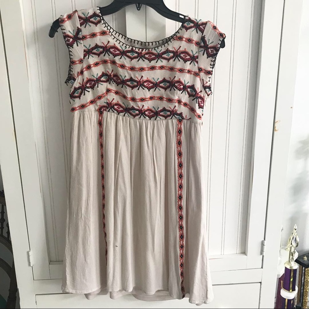 Called To Surf embroidered mini dress/cover-up